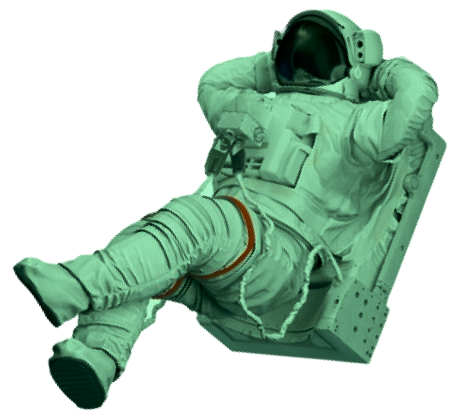 Astronauta flutuando relaxadamente